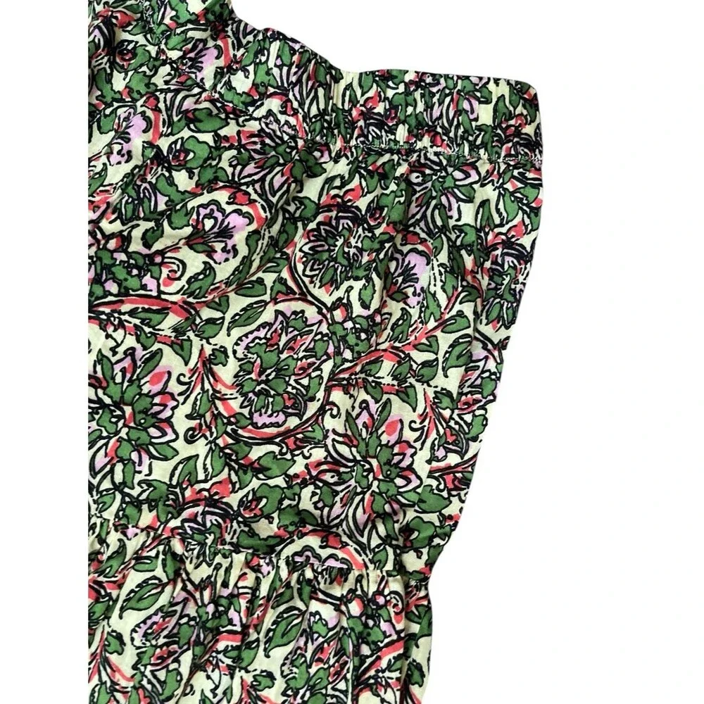 ZARA Floral Maxi Skirt Cotton Pockets Boho Cottagecore A Line Made in India